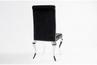 Chaise de salle à manger design baroque en velours noir