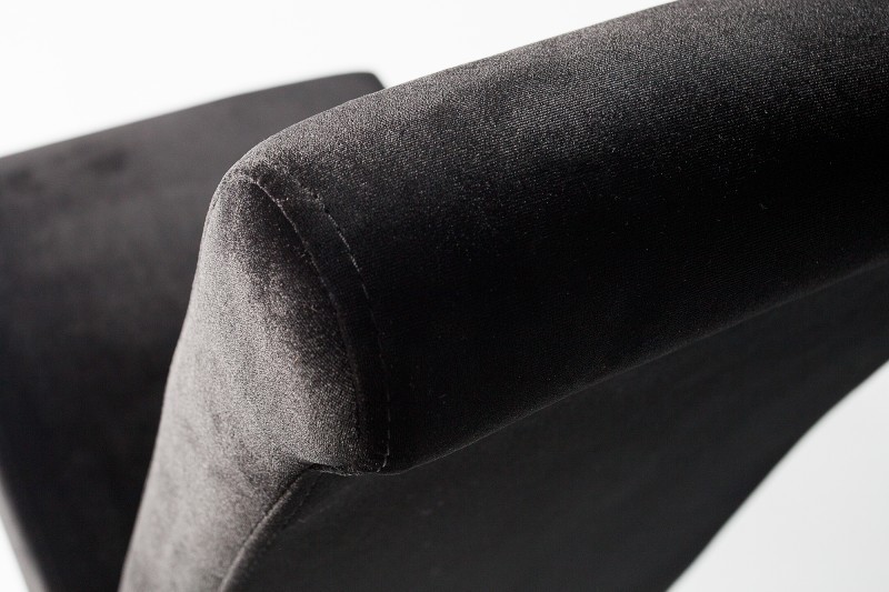 Chaise de salle à manger design baroque en velours noir