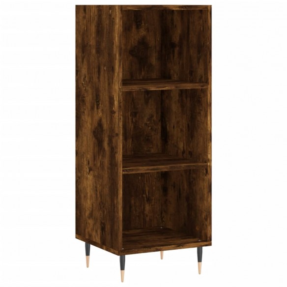 Buffet haut Chêne fumé 34,5x34x180 cm Bois d'ingénierie