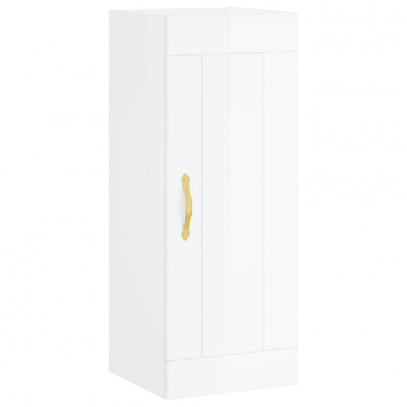 Armoire murale blanc brillant 34,5x34x90 cm bois d'ingénierie