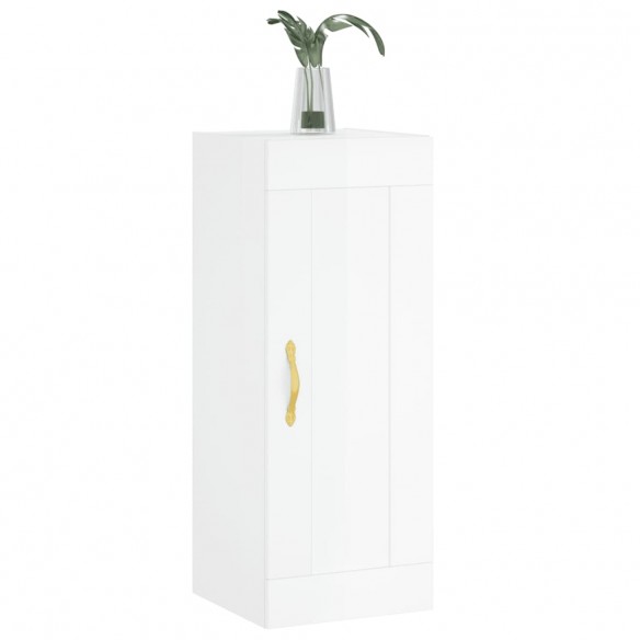 Armoire murale blanc brillant 34,5x34x90 cm bois d'ingénierie