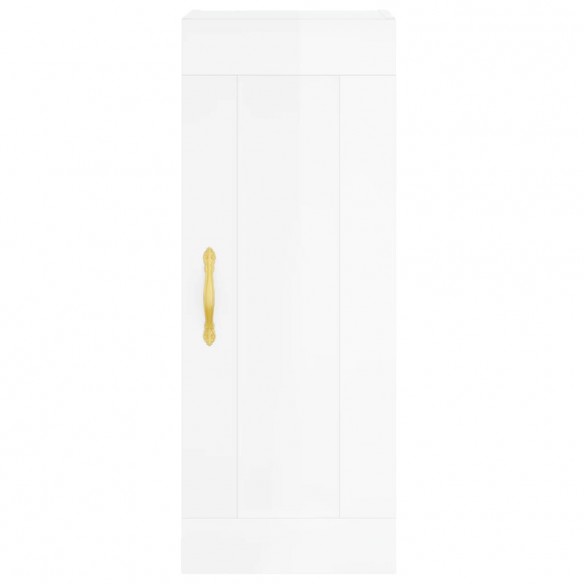 Armoire murale blanc brillant 34,5x34x90 cm bois d'ingénierie