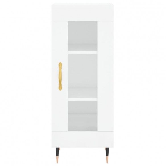 Buffet haut Blanc brillant 34,5x34x180 cm Bois d'ingénierie