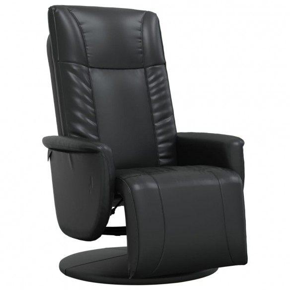 Fauteuil inclinable avec repose-pieds noir similicuir