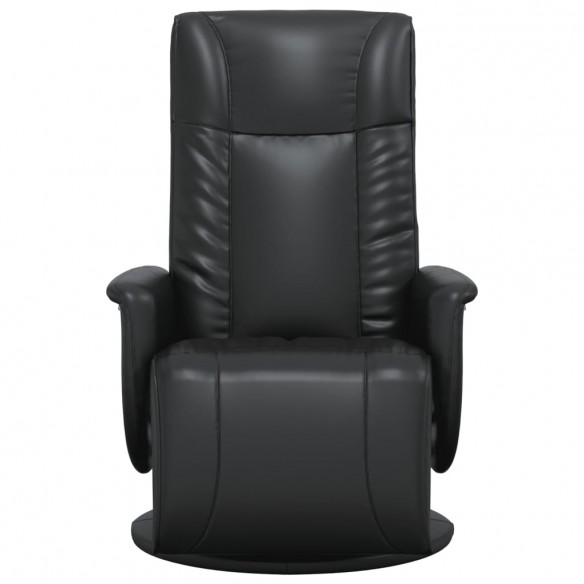 Fauteuil inclinable avec repose-pieds noir similicuir