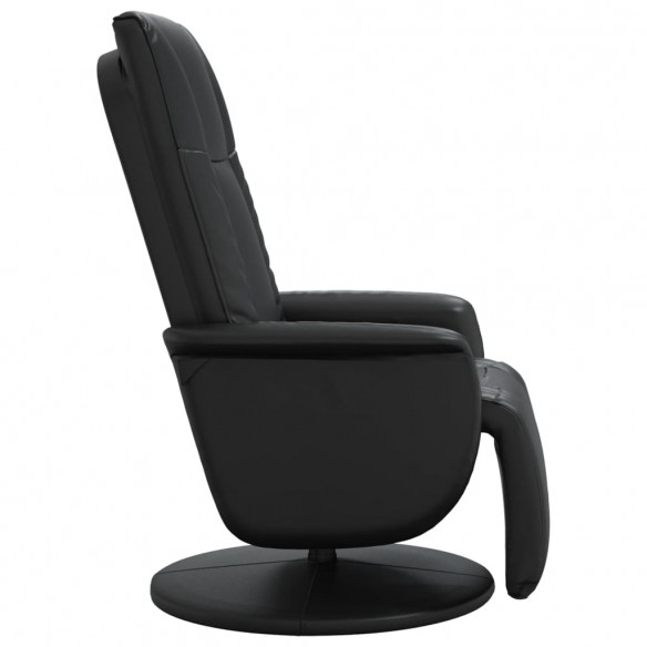 Fauteuil inclinable avec repose-pieds noir similicuir