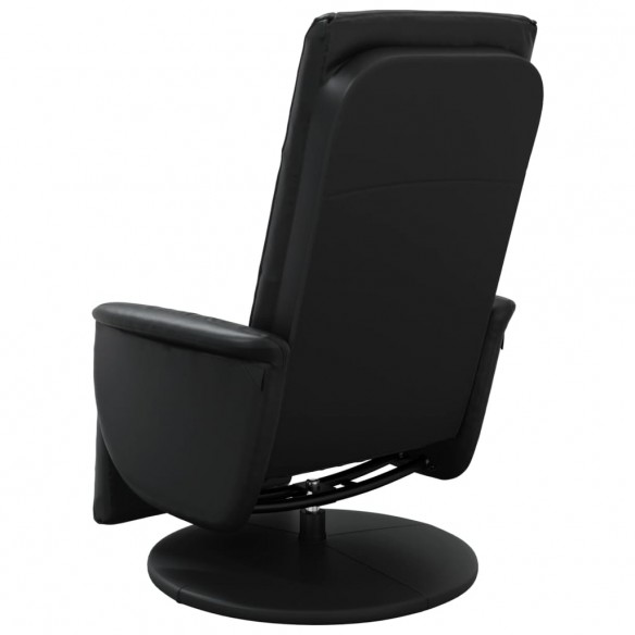 Fauteuil inclinable avec repose-pieds noir similicuir