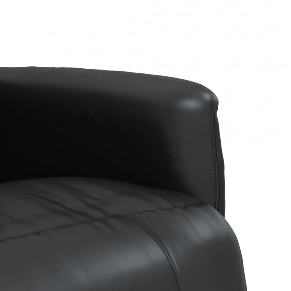 Fauteuil inclinable avec repose-pieds noir similicuir