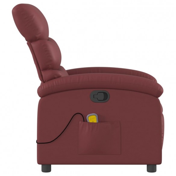 Fauteuil de massage inclinable Rouge bordeaux Similicuir