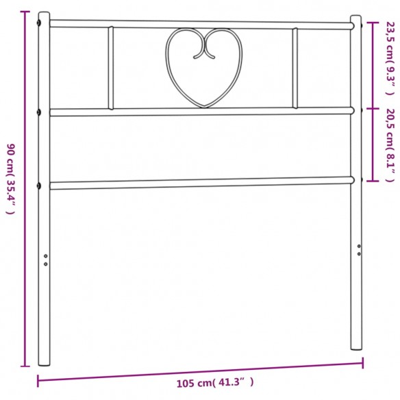 Tête de lit métal blanc 100 cm