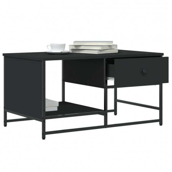 Table basse noir 85,5x51x45 cm bois d'ingénierie