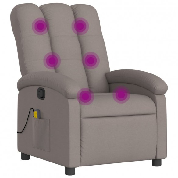 Fauteuil de massage inclinable Taupe Tissu