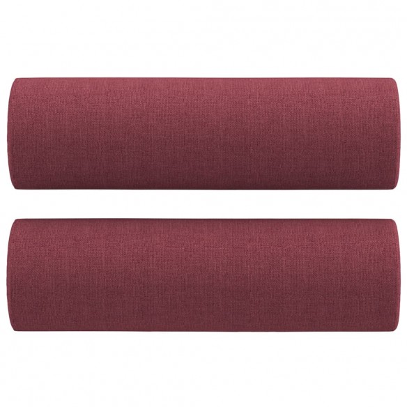 Canapé 3 places avec oreillers décoratifs bordeaux 180 cm tissu