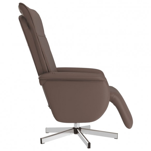 Fauteuil inclinable de massage repose-pieds marron similicuir