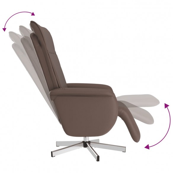 Fauteuil inclinable de massage repose-pieds marron similicuir