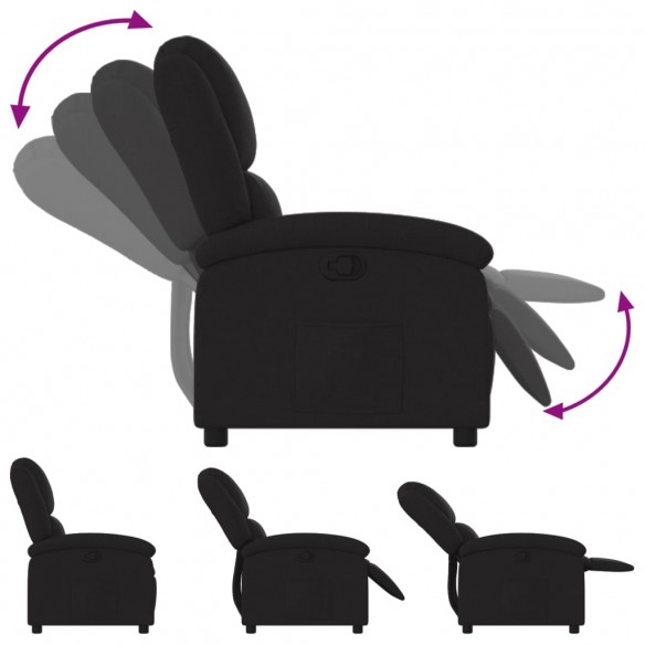 Fauteuil inclinable Noir Tissu