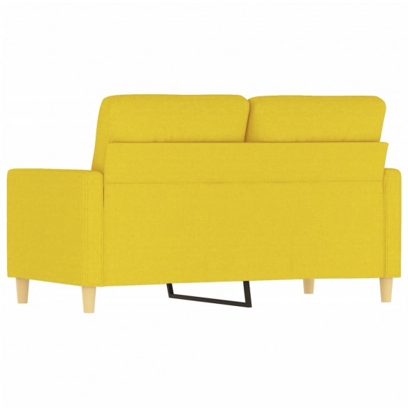 Canapé à 2 places Jaune clair 120 cm Tissu