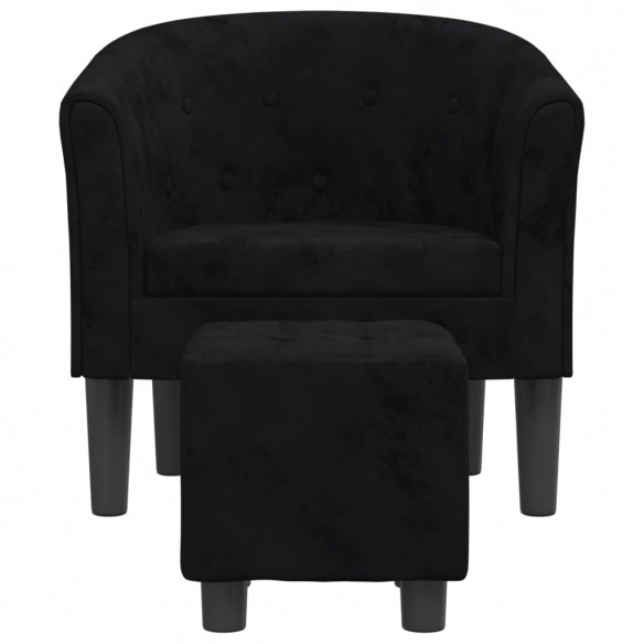 Fauteuil cabriolet avec repose-pied noir velours