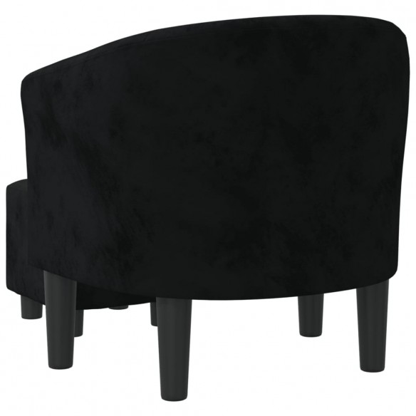 Fauteuil cabriolet avec repose-pied noir velours