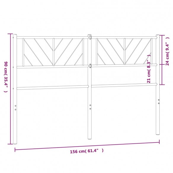 Tête de lit métal blanc 150 cm