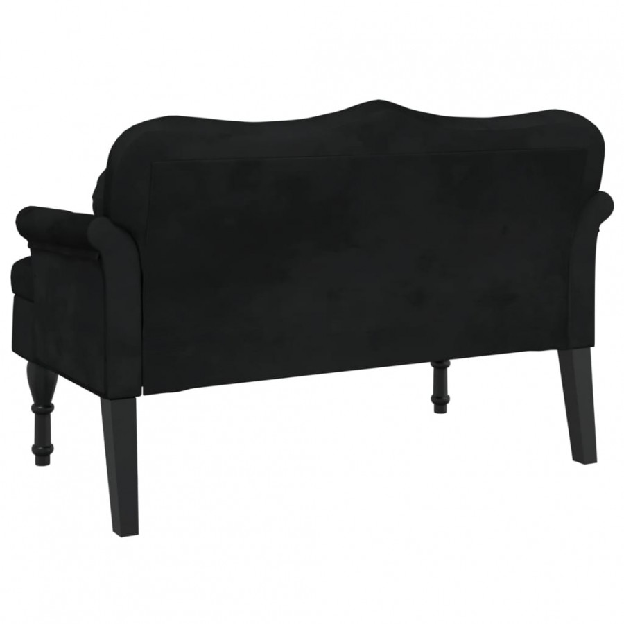 Banc avec coussins noir 120,5x65x75 cm velours Banc avec coussins noir 120,5x65x75 cm velours