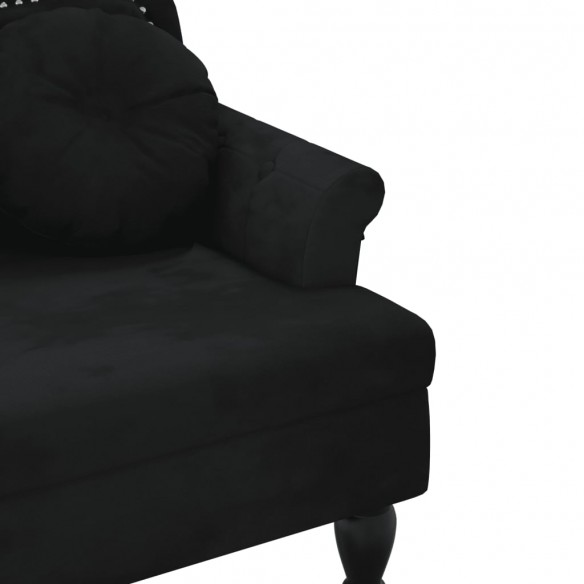 Banc avec coussins noir 120,5x65x75 cm velours