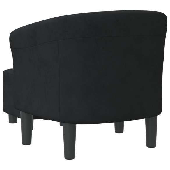 Fauteuil cabriolet avec repose-pied noir velours