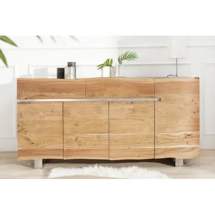 Enfilade 170 cm  design en bois massif avec piètement en métal 2