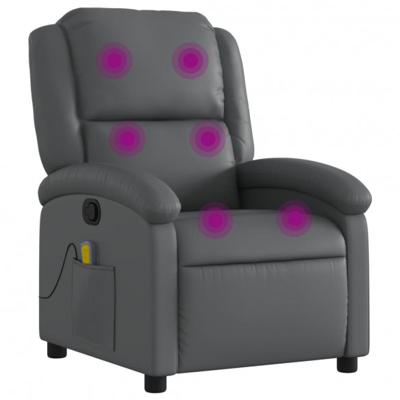 Fauteuil de massage inclinable Gris Similicuir