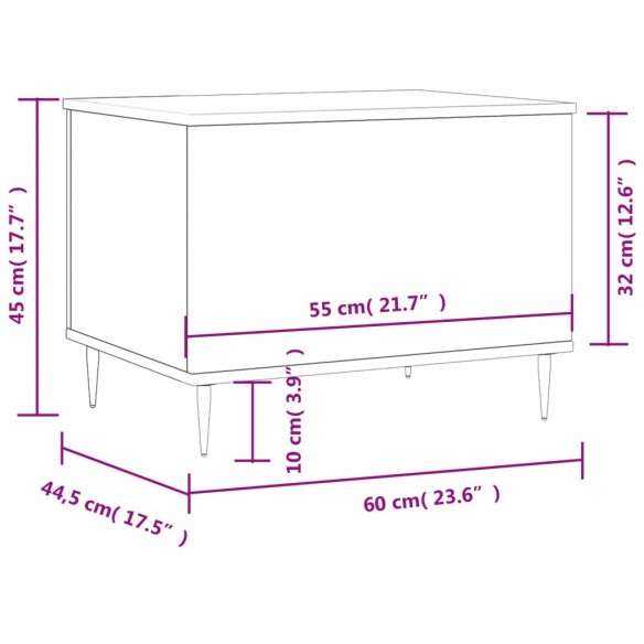 Table basse Chêne fumé 60x44,5x45 cm Bois d'ingénierie