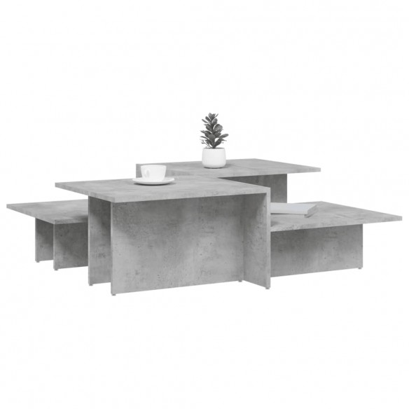 Tables basses 2 pcs gris béton bois d'ingénierie