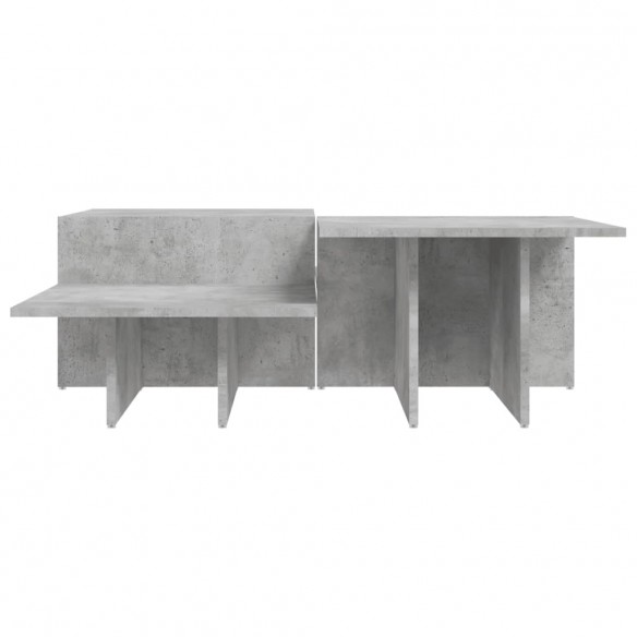 Tables basses 2 pcs gris béton bois d'ingénierie