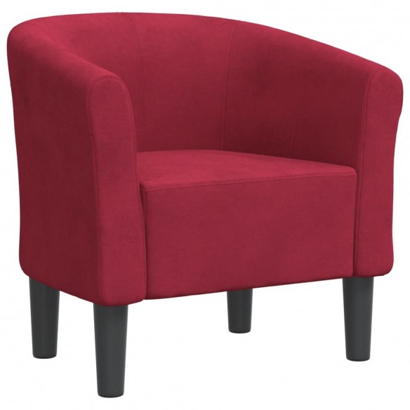 Fauteuil cabriolet rouge bordeaux velours