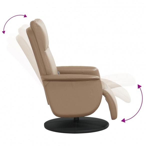 Fauteuil inclinable de massage repose-pieds cappuccino