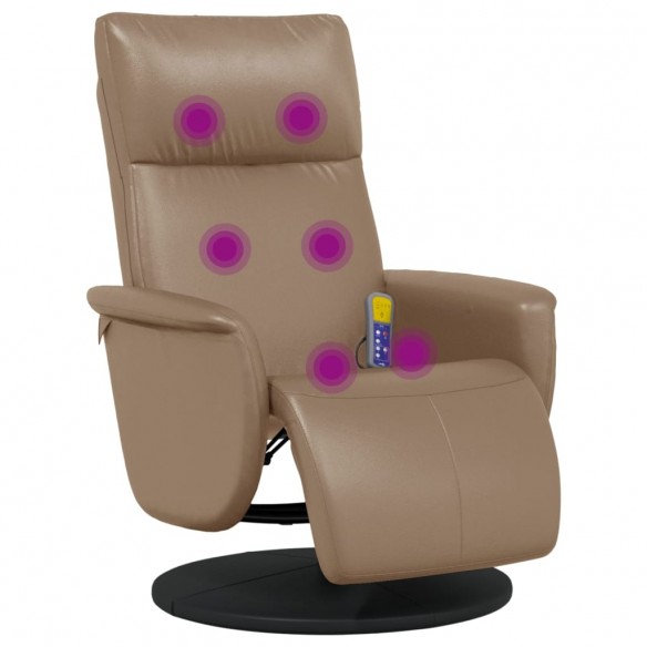 Fauteuil inclinable de massage repose-pieds cappuccino
