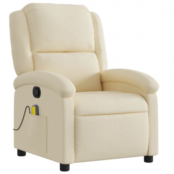 Fauteuil de massage inclinable Crème Tissu