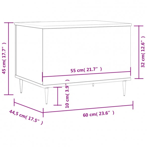 Table basse Chêne marron 60x44,5x45 cm Bois d'ingénierie