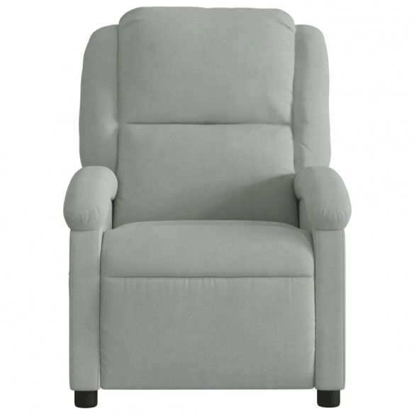 Fauteuil de massage inclinable gris clair velours