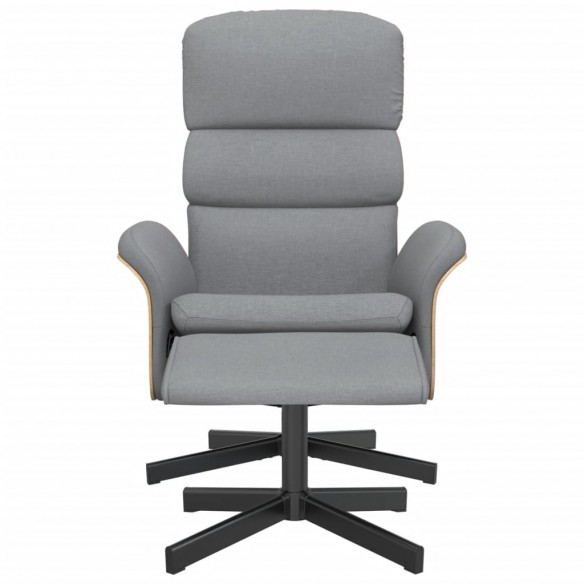 Fauteuil inclinable avec repose-pied gris clair tissu