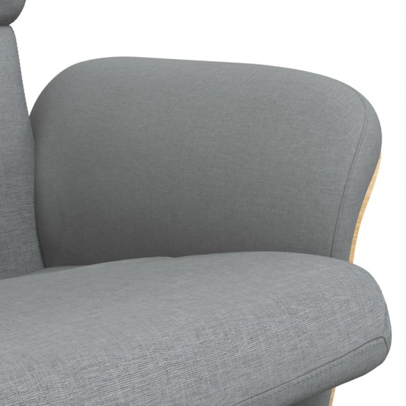 Fauteuil inclinable avec repose-pied gris clair tissu