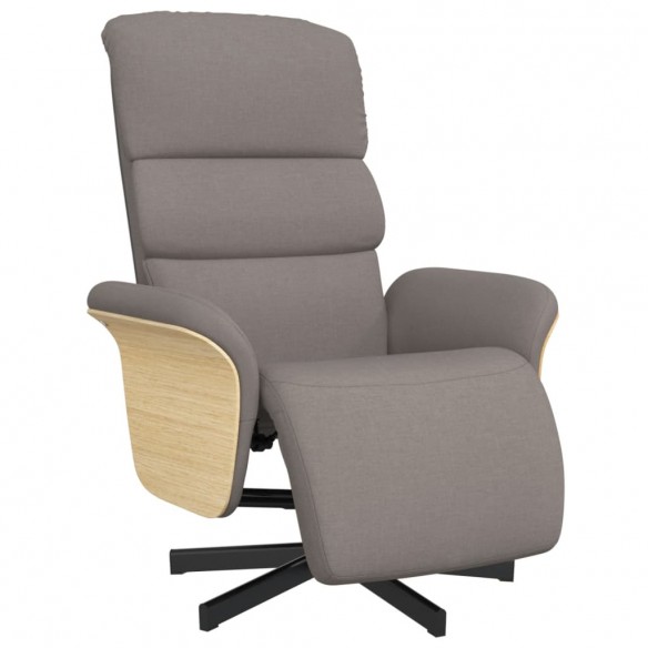 Fauteuil inclinable avec repose-pieds taupe tissu