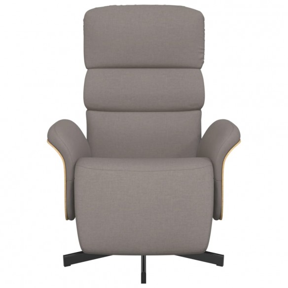 Fauteuil inclinable avec repose-pieds taupe tissu