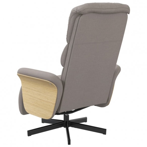 Fauteuil inclinable avec repose-pieds taupe tissu