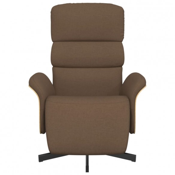 Fauteuil inclinable avec repose-pieds marron tissu