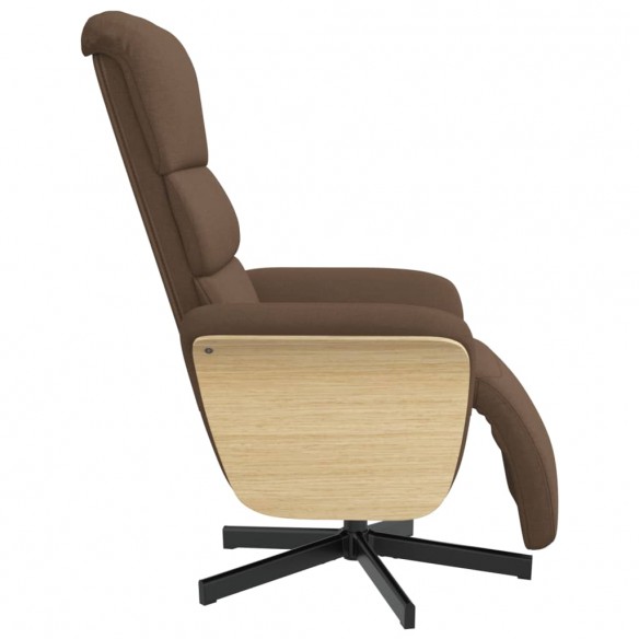 Fauteuil inclinable avec repose-pieds marron tissu