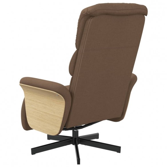 Fauteuil inclinable avec repose-pieds marron tissu