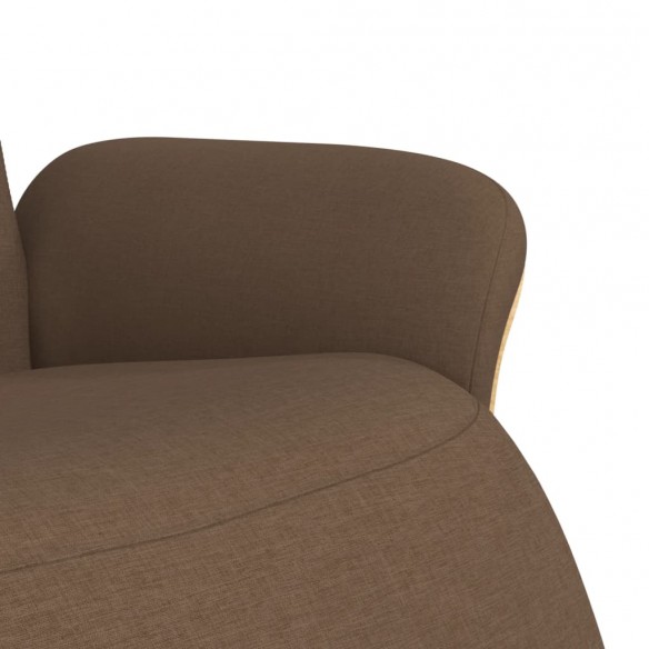 Fauteuil inclinable avec repose-pieds marron tissu