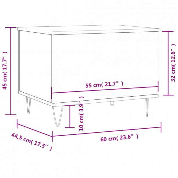 Table basse Chêne sonoma 60x44,5x45 cm Bois d'ingénierie