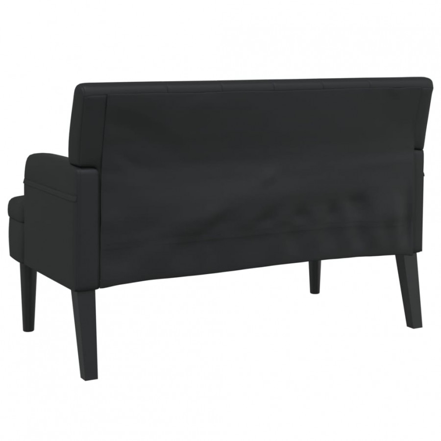 Banc avec dossier noir 112x65,5x75 cm similicuir Banc avec dossier noir 112x65,5x75 cm similicuir
