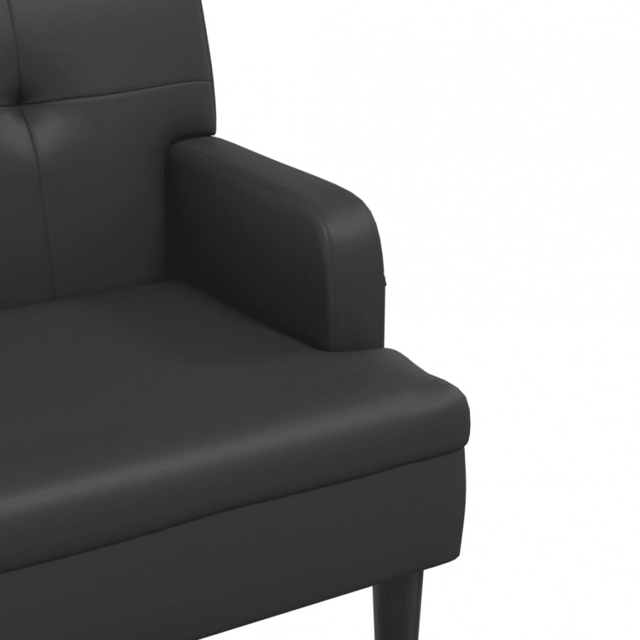 Banc avec dossier noir 112x65,5x75 cm similicuir Banc avec dossier noir 112x65,5x75 cm similicuir